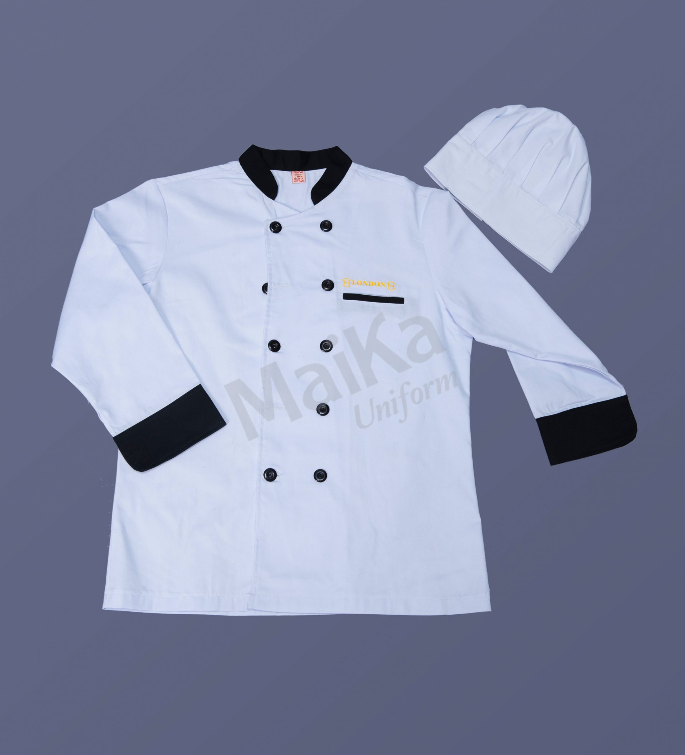 Áo bếp + mũ bếp (trắng)